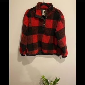 AE Plaid, teddy pullover